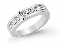 925 Sterling Silver CZ Half Eternity Round Fashion Ring