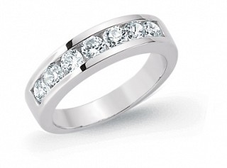 925 Sterling Silver CZ Half Eternity Round Fashion Ring
