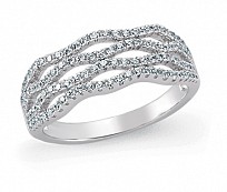 925 Sterling Silver Cubic Zirconia Micro Pave Dress Ring