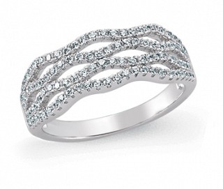 925 Sterling Silver Cubic Zirconia Micro Pave Dress Ring