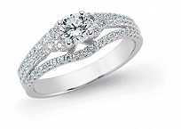 925 Sterling Silver CZ Micro Pave Ladies Fashion Ring