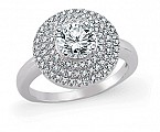925 Sterling Silver Cubic Zirconia Micro Pave Dress Ring