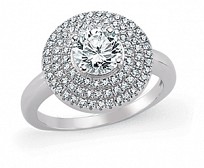 925 Sterling Silver Cubic Zirconia Micro Pave Dress Ring