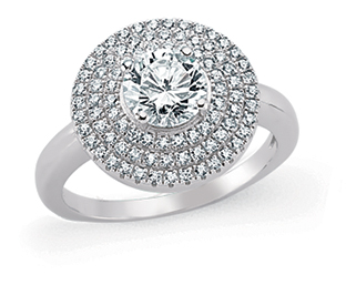 925 Sterling Silver Cubic Zirconia Micro Pave Dress Ring