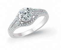 925 Sterling Silver CZ Micro Pave Dress Ring With CZ Shoulders