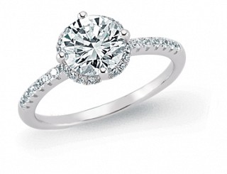 925 Sterling Silver Cubic Zirconia Single Stone Micro Pave Dress Ring