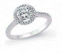 925 Sterling Silver Round Brilliant Cut Cubic Zirconia Micro Pave Ring