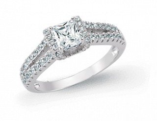 925 Sterling Silver CZ Micro Pave Ladies Ring With CZ Shoulders