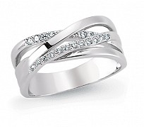 925 Sterling Silver CZ Twist Design Dress Ring