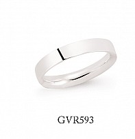 925 Sterling Silver Rhodium Plated Plain Flat Wedding Band