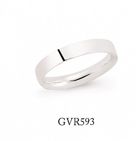 925 Sterling Silver Rhodium Plated Plain Flat Wedding Band