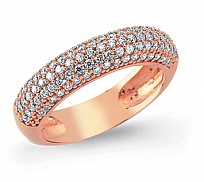 925 Sterling Silver CZ Rose Gold Plated Cluster Ring