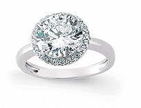 925 Sterling Silver Cubic Zirconia Round Halo Ring