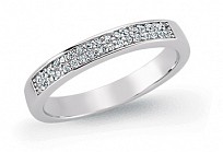 925 Sterling Silver Double Row CZ Half Eternity Ring