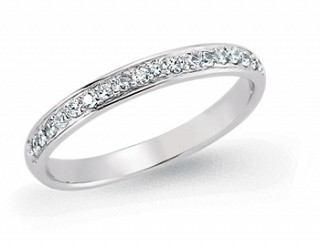 925 Sterling Silver CZ Half Eternity Ring