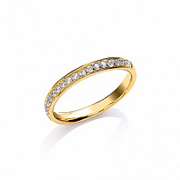 925 Sterling Silver CZ Half Eternity Ring Gold Plated