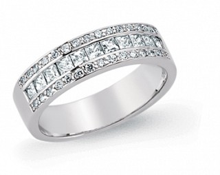 925 Sterling Silver CZ Set Half Eternity Ring