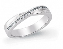 925 Sterling Silver CZ Set Crossover Ring