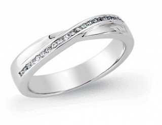 925 Sterling Silver CZ Set Crossover Ring