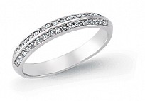 925 Sterling Silver CZ Set Half Eternity Dress Ring