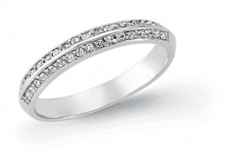 925 Sterling Silver CZ Set Half Eternity Dress Ring