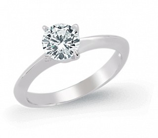 925 Sterling Silver CZ Single Stone Solitaire Ring