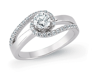 925 Sterling Silver Rhodium Plated Cubic Zirconia White Micro Pave Ring