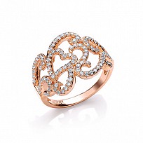925 Silver Rose Gold Plated Ring