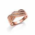 925 Silver CZ Rose Gold Plated Ring