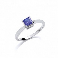 925 Sterling Silver CZ Fancy Solitaire Ring