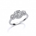 925 Sterling Silver CZ Fancy Cluster Ring