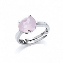 925 Sterling Silver RH Pink Quartz Cocktail Ring
