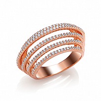 Rose Gold CZ Multi Strand Fancy Ring