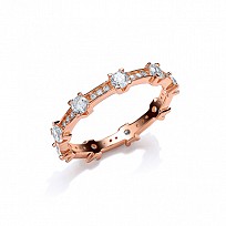 Rose Gold Plated CZ Full Eternity Fancy Ring