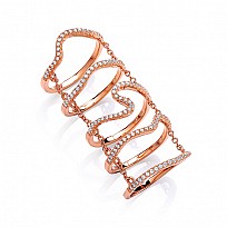 Rose Gold Cubic Zirconia Fancy Chain Ring