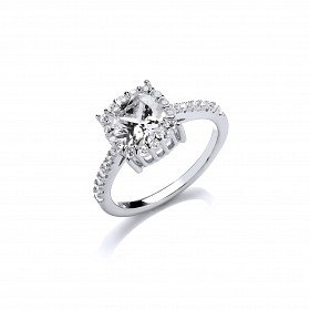 925 Sterling Silver CZ Solitaire Claw Set Ring