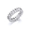 925 Sterling Silver CZ Baguette Full Eternity Ring