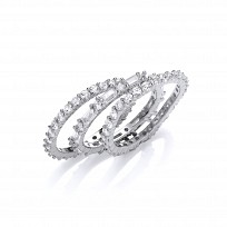 925 Sterling Silver CZ Full Eternity 3 Set Ring
