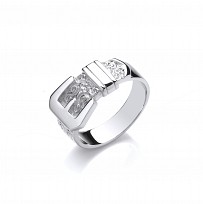 925 Sterling Silver Gents Buckle Ring