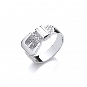 925 Sterling Silver Gents Buckle Ring