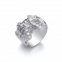 925 Sterling Silver Gents Double Buckle Ring
