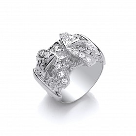 925 Sterling Silver Gents Double Buckle Ring