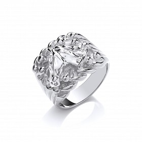 925 Sterling Silver Gents Horse Head Keeper Ring