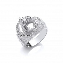 925 Sterling Silver Gents Horse Shoe Ring