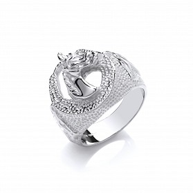 925 Sterling Silver Gents Horse Shoe Ring
