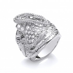 925 Sterling Silver Gents Saddle Ring