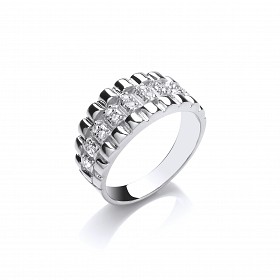 925 Sterling Silver Gents Rolex Style Ring