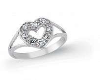 925 Sterling Silver CZ Heart Kids Ring