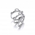 925 Sterling Silver CZ Fancy 3 Set Ring