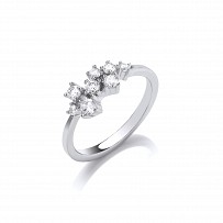 925 Sterling Silver CZ Fancy Leaf Ring